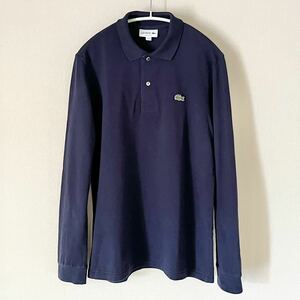 【日本製・3】ラコステ LACOSTE オリジナルフィット 長袖 ポロシャツ L1312DL 綿 コットン 100% MADE IN JAPAN ジャパン ネイビー