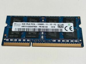 【動作確認済み】hynix ノートPC用 メモリー DDR3L-1600 PC3L-12800S 8GB×1枚 合計8GB 動作確認済 1週間保証 HMT41GS6AFR8A【1410】