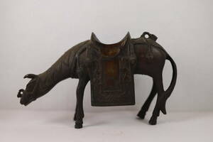 唐銅製 馬 中国美術 時代物 香炉香道具 古玩骨董