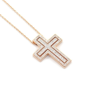 ダミアーニ DAMIANI ベルエポックネックレスL 750PG・ダイヤモンド 十字架 クロス