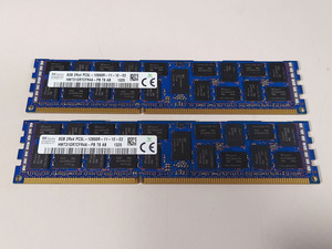 【中古】SK Hynix 8GB 2R×4 PC3L 12800R DIMM DDR3 SDRAM 240ピン メモリ(2枚セット)