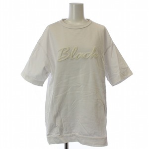 ブラックレーベルクレストブリッジ BLACK LABEL CRESTBRIDGE Tシャツ カットソー 半袖 ロゴ パイル地 刺繍 M 白 ホワイト