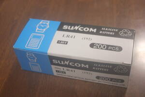 SUNCOM LR41/192 ボタン電池 20シート 200個セット AG3/1.55V アルカリ電池 水銀フリー☆#3