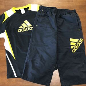 【adidas/アディダス】Tシャツ　ハーフパンツ　上下２枚セット　160㎝　中古　スポーツウェア　トレーニング