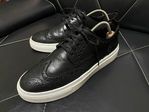 極美品 COLE HAAN コールハーン C35599 7M≒24.5cm レザーシューズ レザースニーカー ウイングチップ メダリオン BLK カジュアル オシャレ