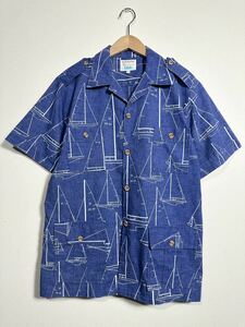 90s vintage Kahala S/S safari shirt ヴィンテージ カハラ 半袖サファリシャツ アロハシャツ 古着 USA製 レア