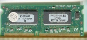 【Kingston】64MB-PC100-144pin SDRAM SO-DIMM 