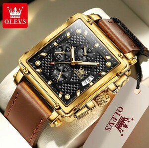 大特価人気セール　メンズ腕時計 オマージュ防水 クォーツ アナログ時計 クロノグラフ 本革ベルト EL2067 スーツ　高品質