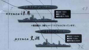 1/2000 2隻セット 秋月型駆逐艦 涼月 / 陽炎型駆逐艦 黒潮 ♯ 洋上模型 連合艦隊コレクション 特別編　5