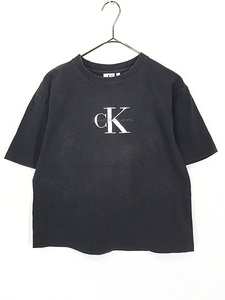 レディース 古着 90s USA製 ck Calvin Klein Jeans ロゴ Tシャツ M 古着