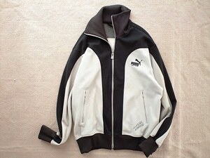 即決 80s ヴィンテージ プーマ マラドーナ EXTRA ジャージ ヒットユニオン製 Mサイズ 黒 x グレーベージュ PUMA