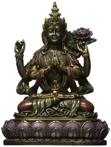 観音菩薩座像 観世音菩薩（かんぜおんぼさつ）観自在菩薩 仏教 慈悲と長寿の仏像彫像 / Buddhist Avalokiteshvara(輸入品)
