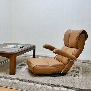 展示入れ替えお買い得品 レザー座面 高級日本製 回転座椅子　MT-1367BR 展示品　送料別途