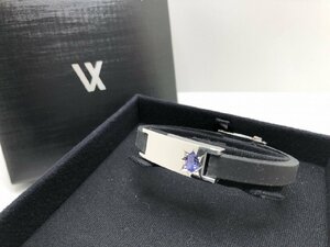 キングラム[05]VARTIX[バティックス]シルバープレート×ラバー ブレスレット★美品/箱付★SILVER パープル系天然石0.49ct【送料無料】8234