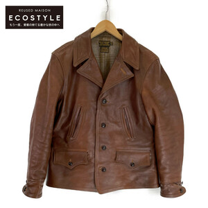 美品/ FREEWHEELERS フリーホイーラーズ SWITCHYARD COAT ホースハイド スイッチヤード コート 40 DEAD LEAF BROWN メンズ