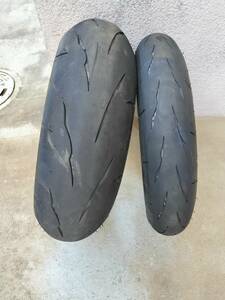 中古MCタイヤ前後 BRIDGESTONE BATTLAX RS11 120/70ZR17 190/55ZR17 ブリヂストン バトラックス ◆走行距離2000km程度◆サーキット未使用◆