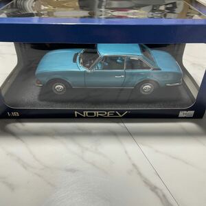 【箱付き】《1/18スケール》PEUGEOT 504 coupe NOREV ノレヴ メタルダイキャスト ミニカー コレクション放出 プジョー クーペ 青 ブルー