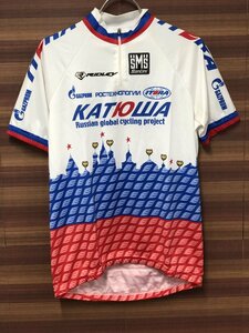 GK542 サンティーニ Santini 半袖 サイクルジャージ 白/赤/青 M