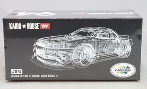 即決！ KAIDO★HOUSE xトゥルースケール ミニGT 1/64 日産 スカイライン GT-R R34 Kaido Works グレッディ V1 ティール 074 新品・未開封品