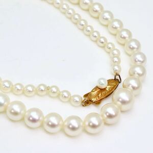＊TASAKI(田崎真珠)K18アコヤ本真珠ネックレス＊b 約19.5g 約45.5cm 4.0~8.0mm 大珠 ベビー パール pearl jewelry necklace EA5/EB5