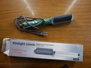 ヘアアイロン　Straight Comb Hair stylist PH680 緑グリーンL27x4.5H5cm 未使用