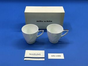 未使用 4【 ナルミ / NARUMI / ミラショーン / mila schon 】ペアマグカップ マグカップ 2個セット 食器 キッチン 60