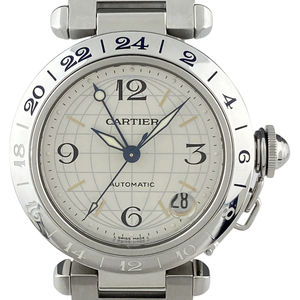 カルティエ CARTIER パシャC メリディアン GMT W31029M7 腕時計 SS 自動巻き シルバー ユニセックス 【中古】