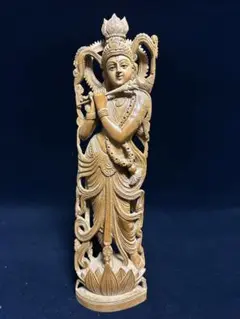 インド　白檀　弁財天　仏教美術　仏像  骨董  木像　木製　仏教　密教　置物