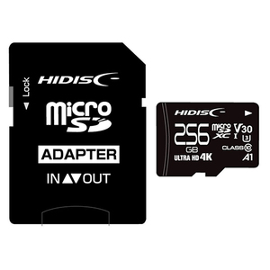 HIDISC 超高速microSDXCカード 256GB CLASS10 UHS-I Speed class3, A1対応 HDMCSDX256GCL10V30