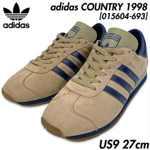 稀少■adidas (アディダス) 98年製ヴィンテージ COUNTRY カントリー スニーカー ヌバック US9 27㎝ ベージュ/ネイビー [015604-693] 90s