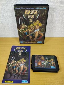 MD 良品【ゴールデンアックスⅡ 2 GOLDEN AXE】箱 取扱説明書 ソフト付き『セガ メガドライブ』ゴールデン アックス SEGA 戦斧