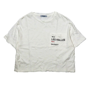 エリオポール heliopole LOGO POCKET T SHIRT ロゴ プリント Tシャツ カットソー 半袖 白 ホワイト 38 レディース