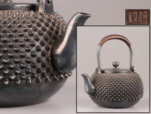 煎茶道具 純銀 刻印 銀瓶 湯沸し 水注 706g 時代物 極上品 初だし品 C6223