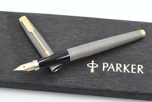 パーカー Parker 75 万年筆 スターリングシルバー 格子 STERLING 14K USA 20793218