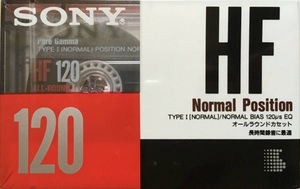 ソニー SONY ノーマルポジションカセットテープ HF120 往復120分 TYPE1 3本組 未開封品+中古120分テープ2本＋中古90分テープ1本