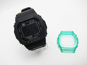 美品 CASIO G-SHOCK GW-M5610 + スケルトンベゼル SET タフソーラー 電波受信 電波ソーラー ブラック 反転液晶 TOUGH SOLAR Gショック