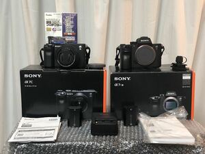 最高ソニーカメラ二つ！A7C (新しいぽい中古2825枚)とA7Riii(殆ど綺麗,9591枚) ミラーレスカメラ2x最高なカメラ+28-60mmレンズ x1!配達無料