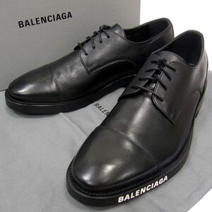 未使用 定価11万◇BALENCIAGA SOFT DERBY 21FW 590716 WA720 ドレスシューズ ストレートチップ ロゴレタリング 保存袋 箱付