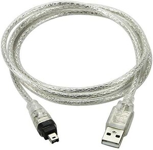 USBオスto Firewire IEEE 1394 4ピンオスiLinkアダプタコードケーブルfor Sony dcr-trv75e DV