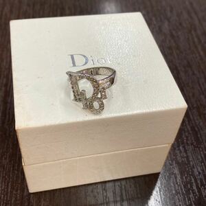 Christian Dior クリスチャンディオール リング 指輪 ラインストーン ロゴ アクセサリー 箱付き ファッション レディース