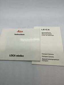 （送料無料）ライカ　Leica　lnstructions　LEICA　minilux　 取扱説明書（使用説明書）T-！-045
