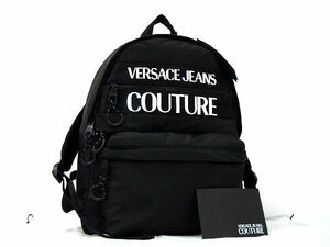 1円 ■新品■未使用■ VERSACE JEANS COUTURE ヴェルサーチジーンズクチュール ナイロン リュックサック バックパック ブラック系 BC1117WZ