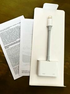 超美品★Apple Lightning Digital AVアダプタ MD826AM/Aライトニング-HDMI変換アダプター アップル純正品HDMIコードセット保証書★送料無料