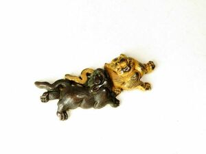 【6511】堤物（江戸～明治）オリジナル　銅製　獅子　金具（初品・買取品）