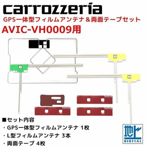 AVIC-VH0009 用 カロッツェリア GPS一体型 L型 フィルムアンテナ 両面テープ セット 補修 交換 ナビ