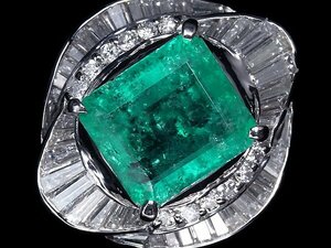 IVL11314S【1円～】新品【RK宝石】≪Emerald≫ 豪華! 極上エメラルド 大粒2.46ct! 極上ダイヤモンド 総計0.94ct Pt900 超高級リング ダイヤ