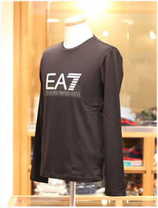 ♪エンポリオアルマーニ♪ EMPORIO ARMANI EA7 長袖Tシャツ S size ロゴデザイン 黒