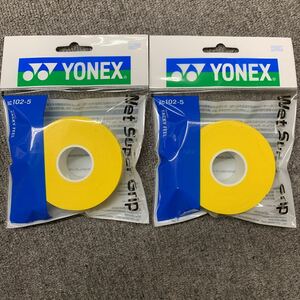 ■ヨネックス　ウェットスーパーグリップAC102-5 詰め替え用［5本入］　イエロー ×２個セット　v15