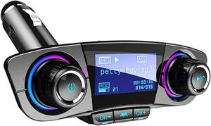 Luckyu FMトランスミッター ブルートゥース 車載用 Bluetoothレシーバー 音楽 ハンズフリー通話 無線 USB充電