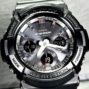 美品 CASIO カシオ G-SHOCK ジーショック GAW-100B-1A 腕時計 タフソーラー 電波ソーラー アナデジ ブラック ステンレススチール メンズ